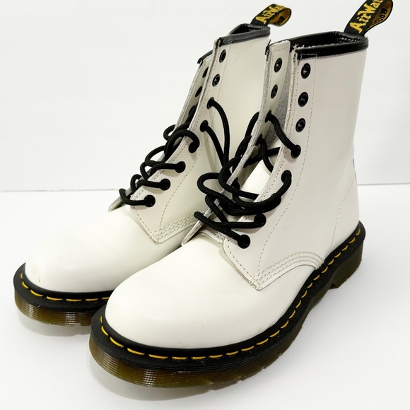 Dr. Martens Shoes - Dr Marten white patent boot like new women’s 8